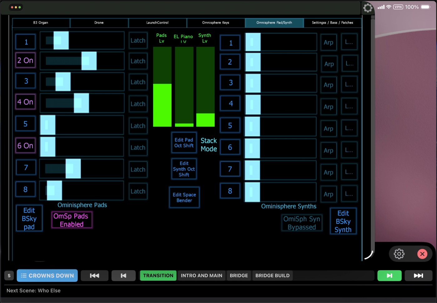 Remote Compact strip below a Lemur Omnisphere layout